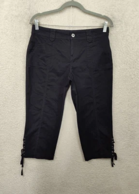 Style Co Women Short 6 Petite Black Cotton Blend Mid Rise Regular Fit Capri Pant - Image 1 of 4