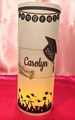 5 Centros de Mesa Luminarias Graduación Vitela Personalizados Decoraciones Fiesta Foto 1 de 4