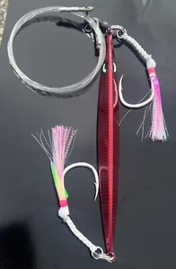 Bluefin Tuna KNIFE Jig Heavy Fast Sinking Fully Rigged Strong Hooks 400g Red - Picture 1 of 6