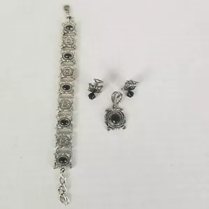 Set gioielli 3 pezzi nero e argento - Foto 1 di 11