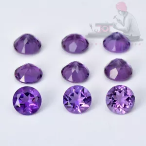 Ametista viola naturale taglio tondo 3 mm pietre preziose sfuse alta qualità 5 pz - Foto 1 di 9