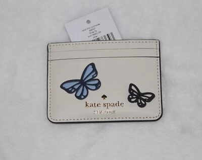 🌸 Cartera portatarjetas Kate Spade pequeña delgada 3D mariposa aleteo mosca cuero nueva con etiquetas Foto 1 de 2