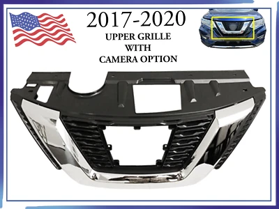 Parachoques delantero parrilla superior con opción de cámara para Nissan Rogue S SL SV 2017-2020 Foto 1 de 4