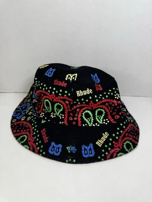 Грубый ведро шляпа крышка черный многоцветный бандана пейсли крест по всему печати взрослых - Изображение 1 из 4