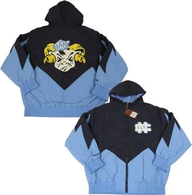 Carolina del Norte Tacones Alquitranados Para Hombres S Mitchell & Ness Retro Cremallera Completa Chaqueta Abrigo $200 Foto 1 de 4