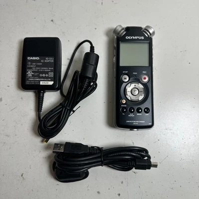 Olympus LS-10 Black USB MP3 Audio Linear PCM Field Recorder with Adaptor & Cable - Image 1 of 4