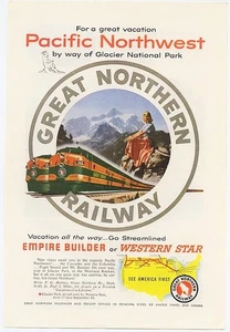 Pacific Northwest For a Great Vacation By Way of Glacier Park 1953 Vintage Ad - Picture 1 of 1