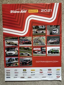 Poster 2021 TRANS AM ROAD AMERICA MUSTANG CORVETTE CAMARO 24”X 18” Francis Raffa - Picture 1 of 11