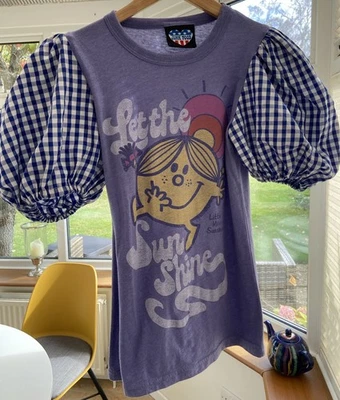 Vintage Little Miss Sunshine 10 12 Customised by Junk Food Gingham Puff Sleeve - Image 1 of 4