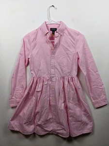 Polo Ralph Lauren Girls Cotton Shirt Dress Pink Size 12 Long Sleeve Button Front - Picture 1 of 6