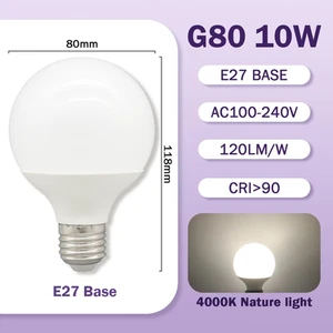 G80 G95 G120 LED Bulb E27 10W 15W 18W 120LM/W AC 220V 127V CRI90 Energy Saving G - Picture 1 of 12