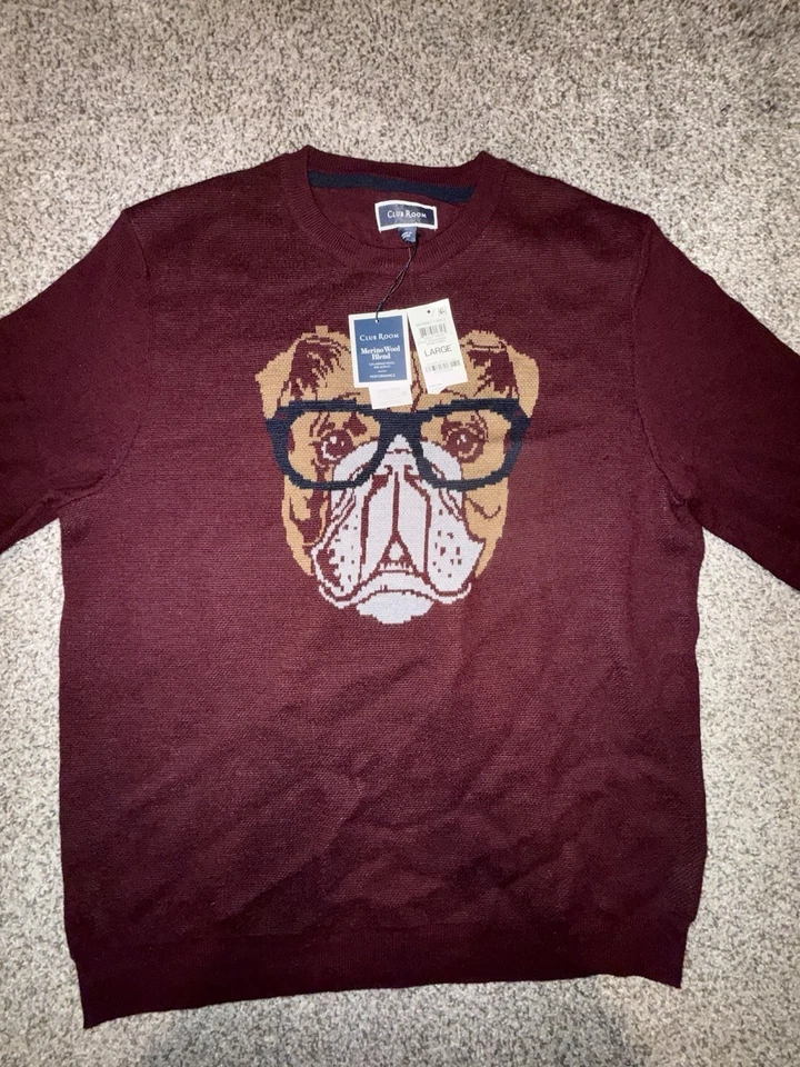 Suéter de Lana Merino Club Room - Granate NUEVO CON ETIQUETAS NUNCA USADO Foto 1 de 3