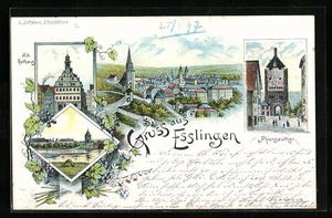 Lithographie Esslingen, Altes Rathaus, Pliensauthor - Picture 1 of 2