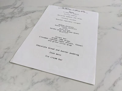 Beauty and the Beast Production Set Movie Crew Food Menu Disney Prop Collectible - Image 1 of 3