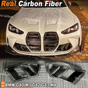 DRY Carbon Front Bumper Vent Grill Air Grille Covers For BMW G80 M3 G82 G83 M4 - Picture 1 of 12