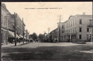 273 US WOLCOTT NY MAIN STREET LOKING EAST STREET SCENE 1918 - Imagen 1 de 2