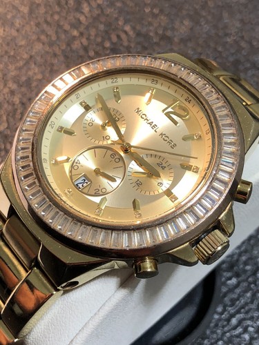 Michael Kors Orologio Donna MK 5740 Cronografo Colore Oro WR100M Batteria Nuova
