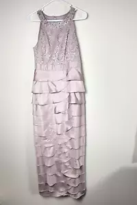 Jessica Howard Mother of the Bride Dress SZ 8 Lace Beaded Tiered Maxi Gown READ - Picture 1 of 7