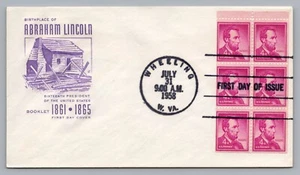 Wheeling West VA 1958 Farnum FDC Abraham Lincoln Booklet Pane of 6 Scott#1036a - Picture 1 of 2