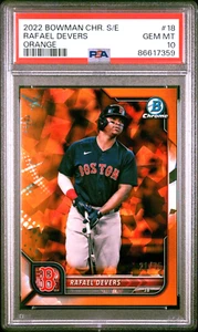 Bowman 2022 cromo zafiro #18 Rafael Devers naranja/75 PSA 10 - Imagen 1 de 2