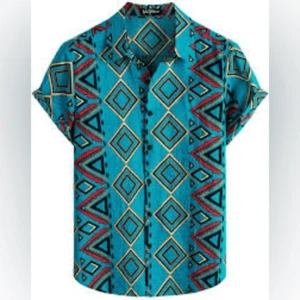 VATPAVE Mens Summer Tropical Short Sleeve Button Down Hawaiian/Western Shirts - Picture 1 of 13