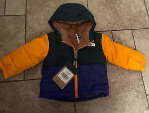 NWT 6-12 Month NORTH FACE Reversible Mt Chimbo Full Zip Hooded Jacket Coat - Picture 1 of 6