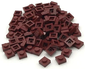 Lego 100 New Dark Red Plates 1 x 1 Pieces - Picture 1 of 1