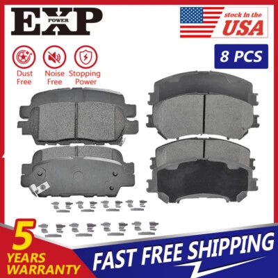 Pastilhas de freio dianteiras e traseiras de cerâmica para 2014-2019 Nissan Rogue 2017-2019 Rogue Sport - Imagem 1 de 4