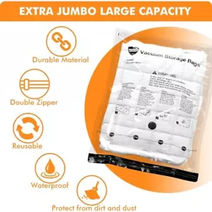 Vacuum Storage Bags (5 Jumbo, 5 Large, 5 Medium, 5 Small, 4 Roll Up Bags) - Picture 1 of 6