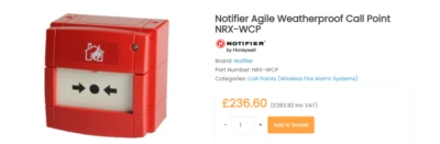 Notifier Agile Weatherproof Call Point NRX-WCP
