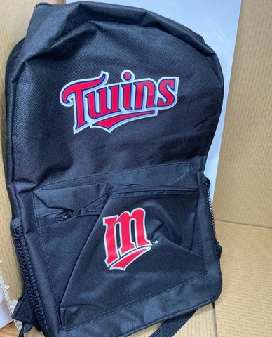 Minnesota Twins BackPack Black I Work School Gym Sports Genuine Merchandise NWT Cover