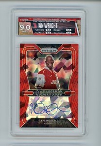 2020 Ian Wright Panini Prizm Red Ice Arsenal Autographed Card SSP HGA 9 Auto 10