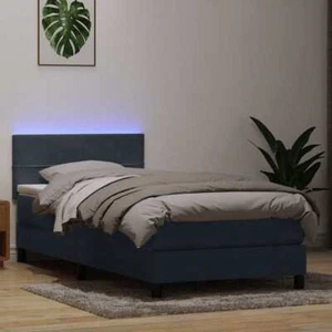Boxspringbett mit Matratze Dunkelgrau 90x220 cm Samt - Bild 1 von 11