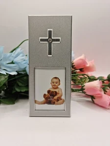 4x Diamante Cross Photo Frame Christening/Baptism/Communion Bomboniere Favour - Picture 1 of 2