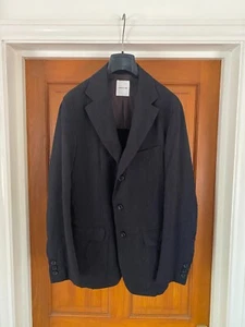 Sage de Cret schwarzer strukturierter Crinkle Blazer Sportjacke Gr. S Wolle & Viskose - Bild 1 von 11
