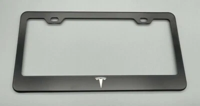 Tesla Logo Laser Engraved License Plate Frame Stainless Steel Rust Free - Image 1 of 4