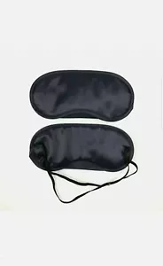2x Schwarz Reise Schlaf Ruhe Relax Augenmaske Masken Augenmaske Augenbinde Patch Neu - Bild 1 von 1