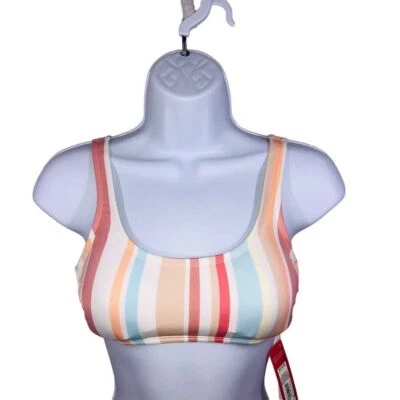 Xhilaration JUNIOR'S SZ M/4-6 Bikini Swim or Fashion Top Multi-Color Stripes NWT - Image 1 of 4