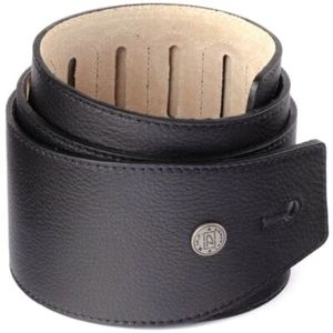 Dunlop BMF02BK 3" Wide Boy Premium Leather Guitar Strap, Black - Picture 1 of 2