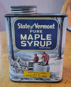 Vintage State of Vermont 1 QT Grade A Maple Syrup Tin - Picture 1 of 7