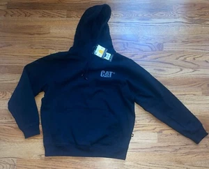 Caterpillar Hoodie Pullover Embroidered CAT Logo Heavy Weight Black M Medium #4 - Picture 1 of 9