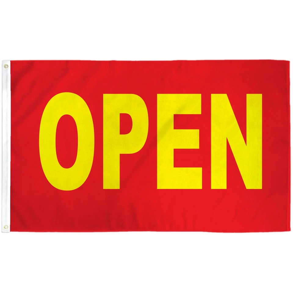 BANDERA ABIERTA ROJA Y AMARILLA SIN CONTORNO POLI 3' X 5' Foto 1 de 1