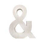 16" Distressed White Wash Wooden Initial Ampersand Sculpture
