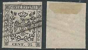 1852 DUCATO DI MODENA USATO AQUILA SENZA PUNTO 25 CENT - AS1-2 - Picture 1 of 1