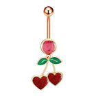 Blue Planet Belly Button Ring Women Peach Heart Belly Button Nail Navel Pendant