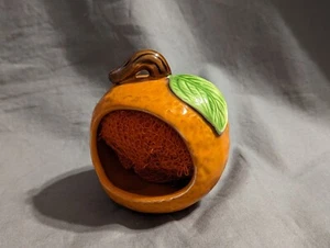 Unbranded Stemmed Orange Sink Sponge Holder, Orange Ceramic, 4"H - PRE-OWNED - Picture 1 of 10