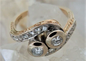 Gold🍀585 , 14k  Art Déco Jugendstil Diamant Ring ca. 0,83 ct, Gr. 57 ⚜️ANTIK⚜️ - Bild 1 von 7