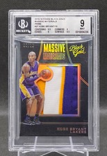 2015 BLACK GOLD KOBE BRYANT MASSIVE MATERIALS GAME WORN PATCH /10 BGS9