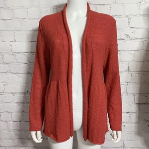 Eileen Fisher Damen Strickjacke Medium rot strukturiert offen  - Bild 1 von 4