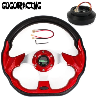 12.5" Red Steering Wheel with Hub Adapter Kit 174H For Ford Mustang 1984-2004 - Изображение 1 из 4